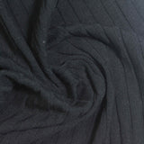 Cotton Polyester Stretch Rib Knit Fabric, 230 gsm, 135 cm — Black — photo 2