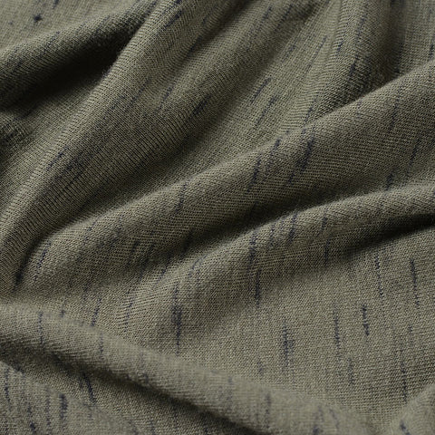 Khaki Flecks Jersey Knit, Viscose-Poly