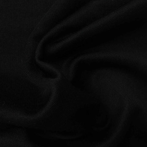 Viscose Polyester French Terry Fabric, 200 gsm, 160 cm — Black