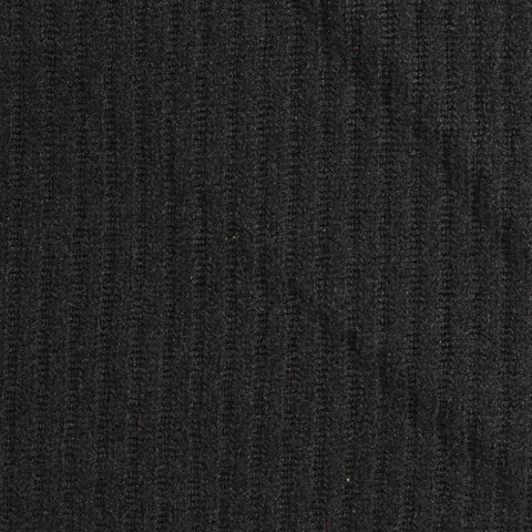 Brushed Polyester Stretch Rib Knit Fabric, 254 gsm, 157 cm — Black