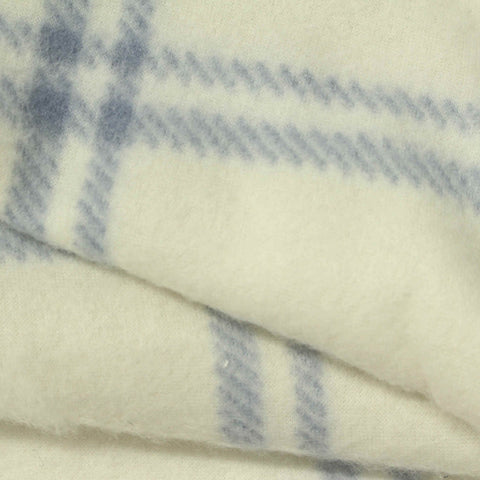 Light Blue Plaid Fleece, Polyester