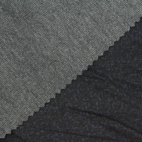Dark Grey Marl Ponte Knit, Poly-Viscose, 330 gsm, 155 cm