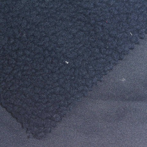 Dark Navy Sherpa Fleece, Polyester