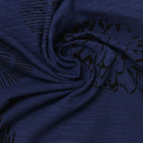 Black Floral Jersey Knit, Cotton — photo 2
