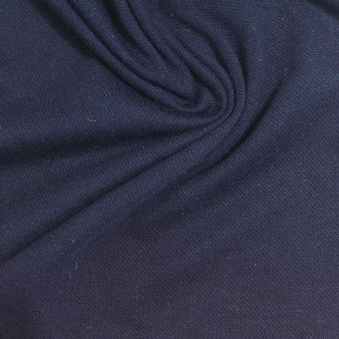Cotton Modal Stretch Piqué Knit Fabric, 200 gsm — Navy