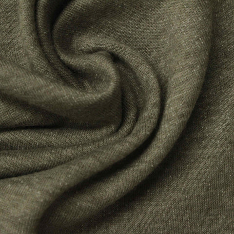Olive Marl French Terry, Polyester, 223 gsm