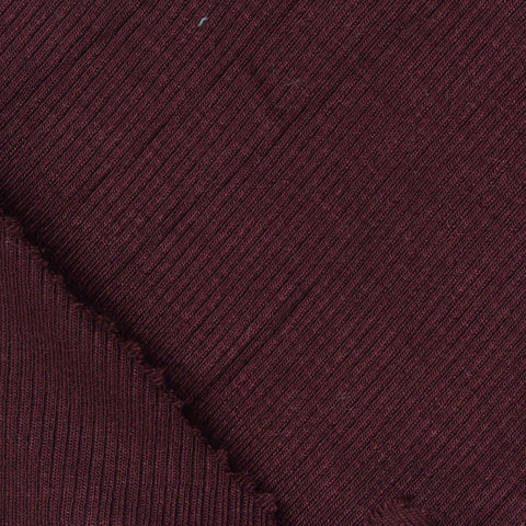 Viscose Stretch Rib Knit Fabric, 260 gsm, 130 cm — Red
