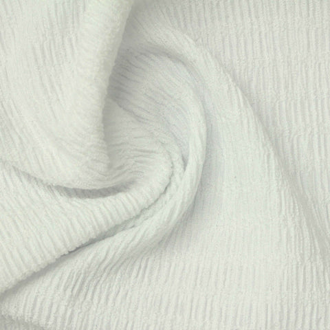 Polyester Stretch Crepe Fabric, 190 gsm, 100 cm — White