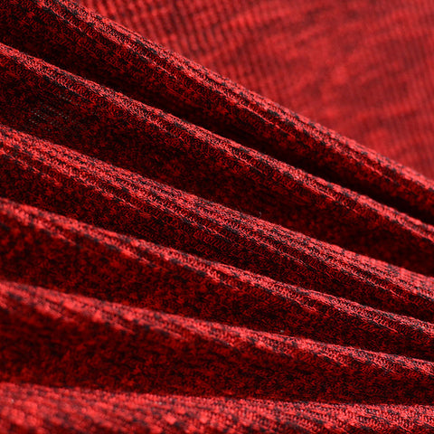 Red Marl Chunky Knit, Poly-Spandex