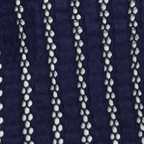 Dark Blue Openwork Warp Knit, Polyester