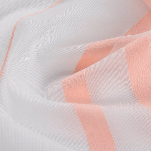 Peach Horizontal-Stripe Jacquard, Cotton-Nylon