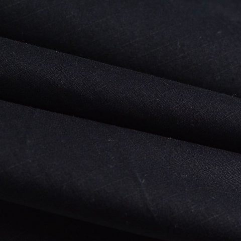 Polyester Cotton Waffle Knit Fabric, 175 gsm — Black