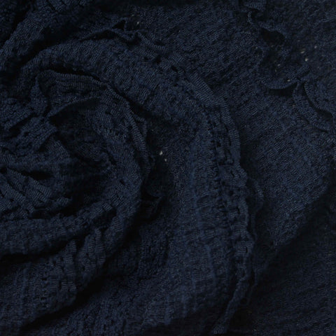 Navy Grid Warp Knit, Polyester