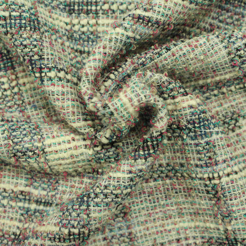 Cream Textured Jacquard, Poly-Cotton