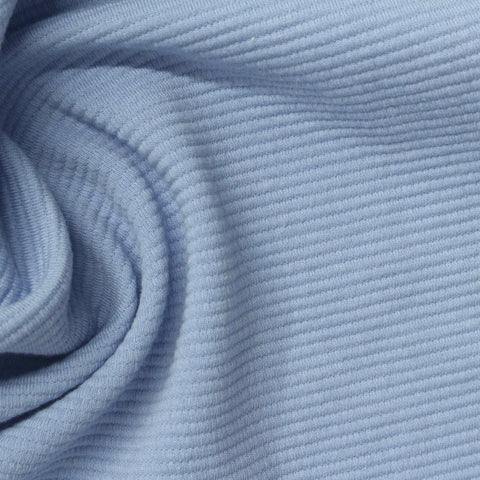 Polyester Cotton Stretch Knit Fabric, 250 gsm, 160 cm — Blue