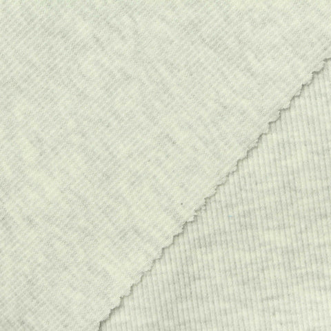 Heather Grey Marl Rib Knit, Poly-Cotton, 370 gsm