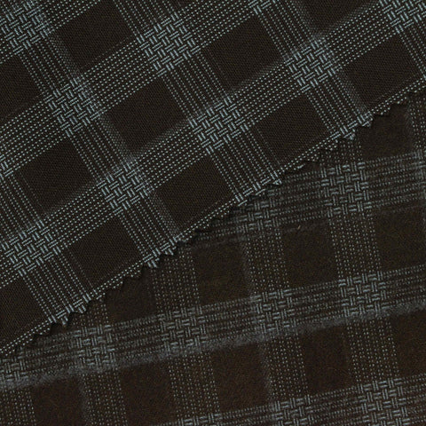 Dark Grey Plaid Woven, Poly-Viscose, 285 gsm, 150 cm, ref EF-265159