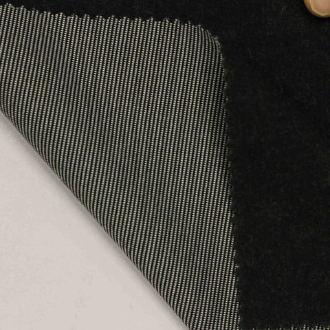 Polyester Stretch Rib Knit Fabric, 300 gsm, 160 cm — Black