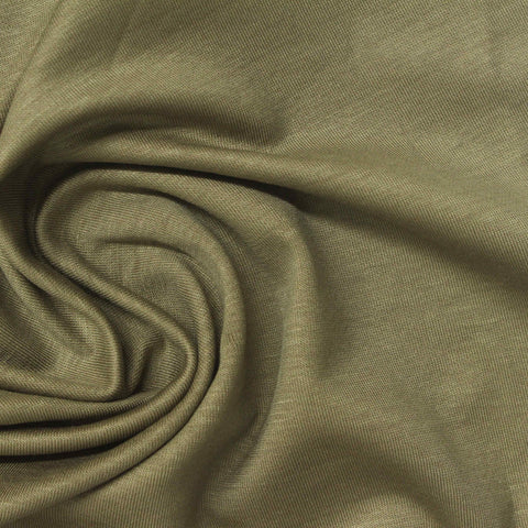 Tencel Lyocell Polyester Stretch Interlock Knit Fabric, 220 gsm, 160 cm — Khaki, ref EF-270722
