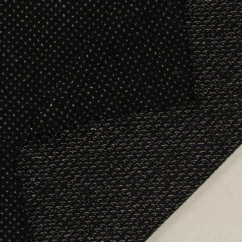 Jacquard Cotton Modal Metallic Jersey Knit Fabric, 150 gsm, 163 cm — Black