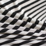 Black Horizontal-Stripe Chunky Knit, Poly-Viscose — photo 2