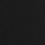 Polyester Stretch Rib Knit Fabric, 210 gsm, 140 cm — Black — photo 2