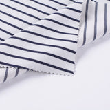Navy Horizontal-Stripe Ponte Knit, Poly-Viscose — photo 2