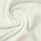 Striped 100% Polyester Birdseye Knit Fabric, 220 gsm, 180 cm — White — photo 2