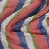 Red Horizontal-Stripe Rib Knit, Polyester — photo 2