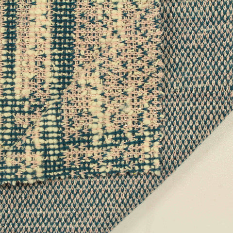 Teal Check Jacquard, Poly-Cotton