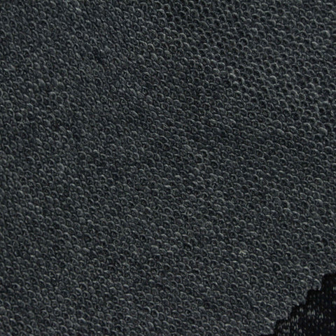 Black Marl French Terry, Cotton-Poly, 270 gsm