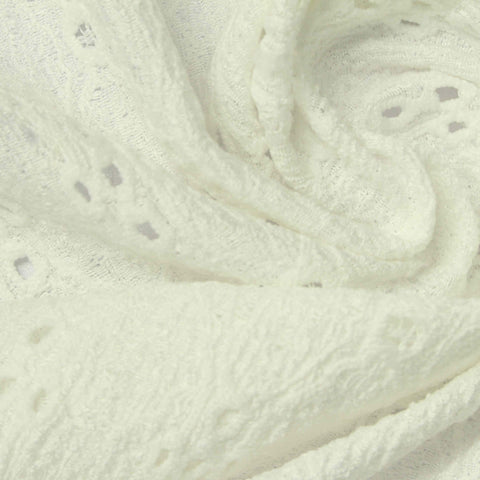 Cream Tone-on-Tone Warp Knit, Polyester, 170 gsm