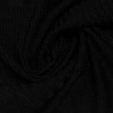 Polyester Metallic Stretch Rib Knit Fabric, 271 gsm — Black — photo 2