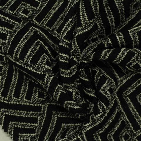 Black Geometric-Chevron Jacquard, Polyester, 435 gsm