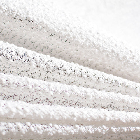 100% Polyester Chunky Knit Fabric, 185 gsm, 155 cm — White