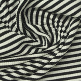 Black Horizontal-Stripe Rib Knit, Poly-Viscose — photo 2