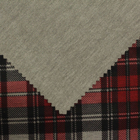Red Plaid Ponte Knit, Polyester