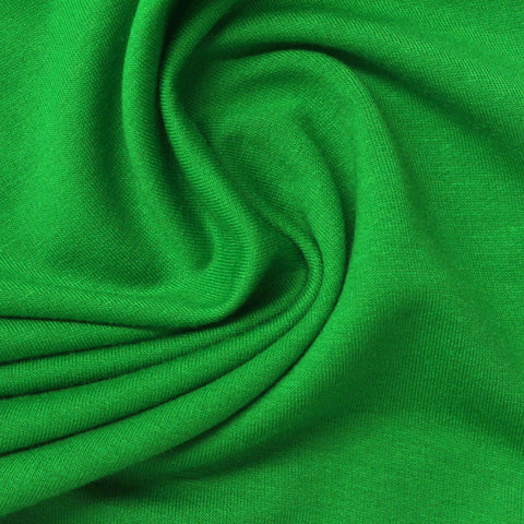 Polyester Viscose Stretch French Terry Fabric, 240 gsm, 170 cm — Green