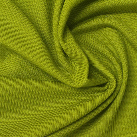 Tencel Lyocell Acrylic Stretch Rib Knit Fabric, 180 gsm, 140 cm — Green