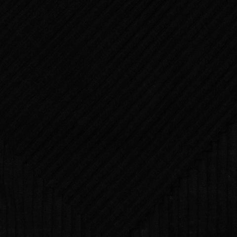 Polyester Viscose Rib Knit Fabric, 120 gsm, 120 cm — Black