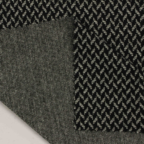 Black Houndstooth Jacquard, Poly-Viscose, 230 gsm