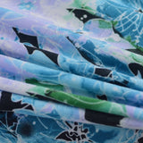 Blue Floral Jersey Knit, Polyester — photo 2