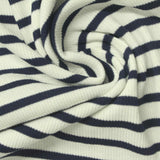Navy Stripe Rib Knit, Cotton — photo 2