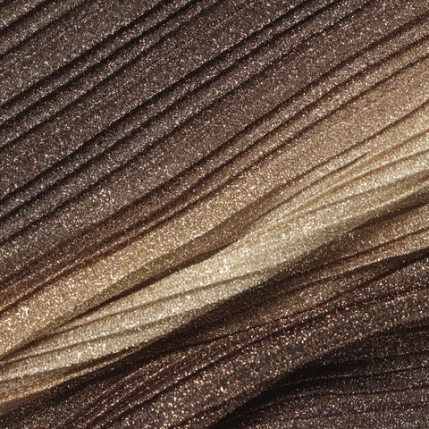 Viscose Metallic Stretch Plissé Fabric, 140 gsm, 150 cm — Brown