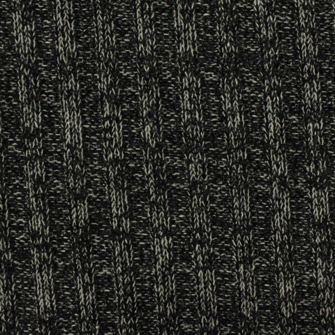 Dark Grey Marl Rib Knit, Polyester, 350 gsm
