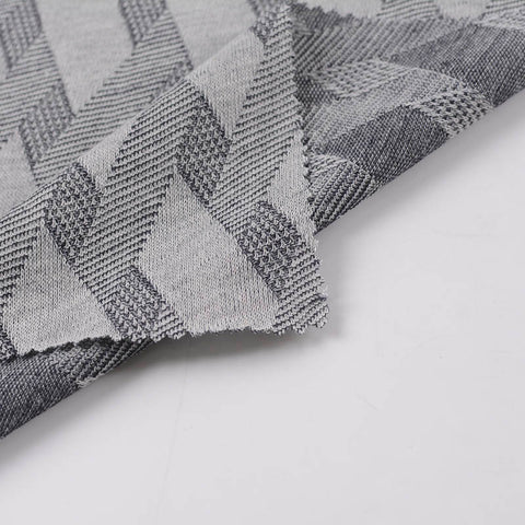 Grey Geometric Jacquard, Polyester, 235 gsm