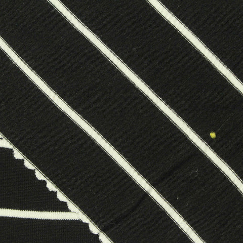 Black Horizontal-Stripe Jersey Knit, Viscose, 200 gsm, 180 cm