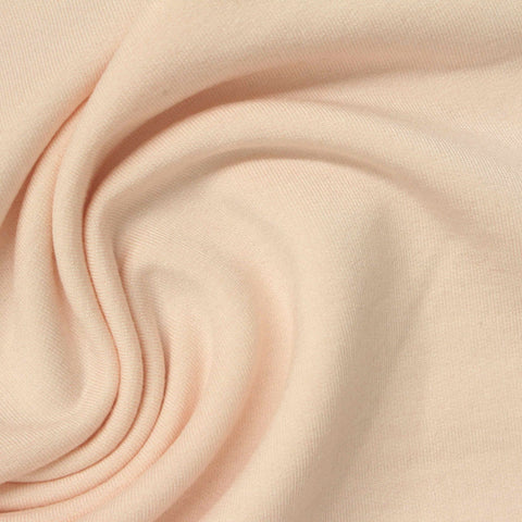Brushed Acrylic Viscose Stretch French Terry Fabric, 300 gsm, 170 cm — Beige