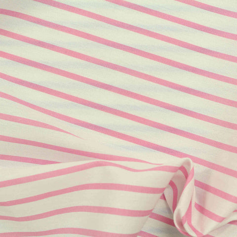 Pink Diagonal-Stripe Poplin, Cotton
