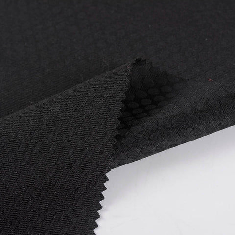 Black Tone-on-Tone Dot Jacquard, Poly-Cotton